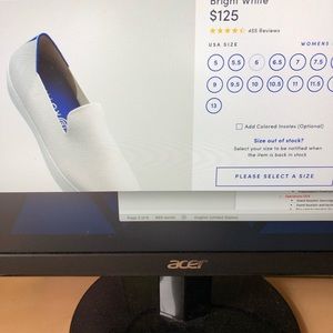 Rothy Slip on Sneakers White sz 7